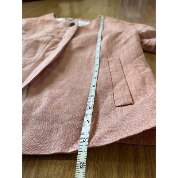 J Crew Coral Short Sleeve Linen Jacket Size 8 - Picture 7 of 8